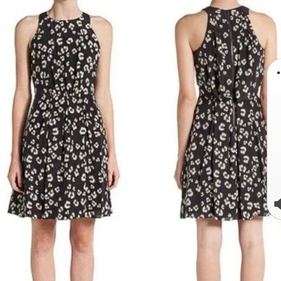 Rebecca Taylor 100% Silk Black Leopard Dress - Picture 1 of 5